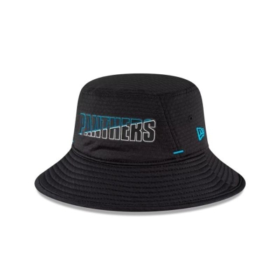 Blue Carolina Panthers Hat - New Era NFL Official Summer Sideline Stretch Bucket Hat USA7290864